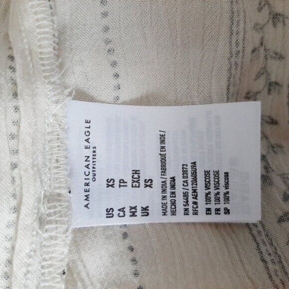 AEO - New Boho Peasant Blouse Tie Front w/ Bell Sleeve Sz XS - Picture 11 of 11